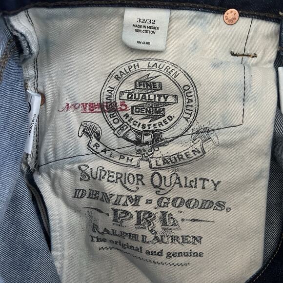 Polo Ralph Lauren Co Button Fly Straight Leg Dark Wash Denim Jeans 32x32 - Picture 6 of 6